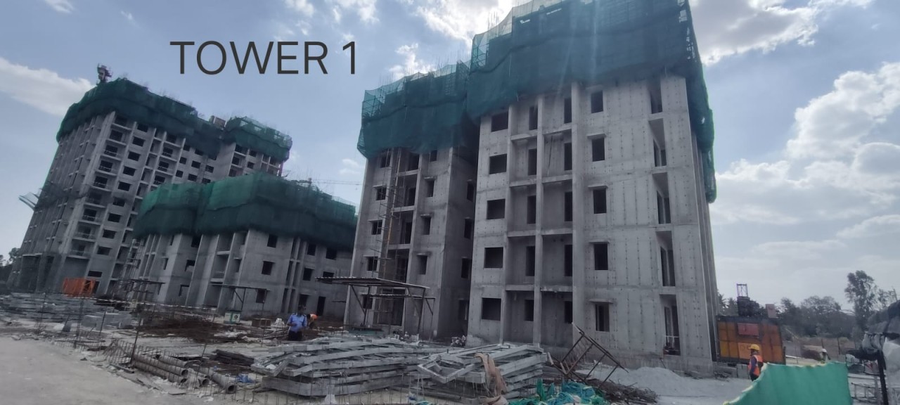 DSR The Address Tower 1 Construction Status - Luxury High Rise Apartments in Bangalore