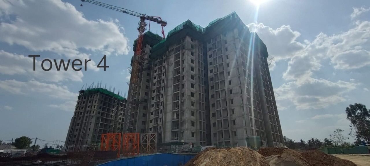DSR The Address Tower 4 Construction Work Status - Premium Homes Bangalore